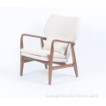 Solid Wood Lounge Chair Fabric